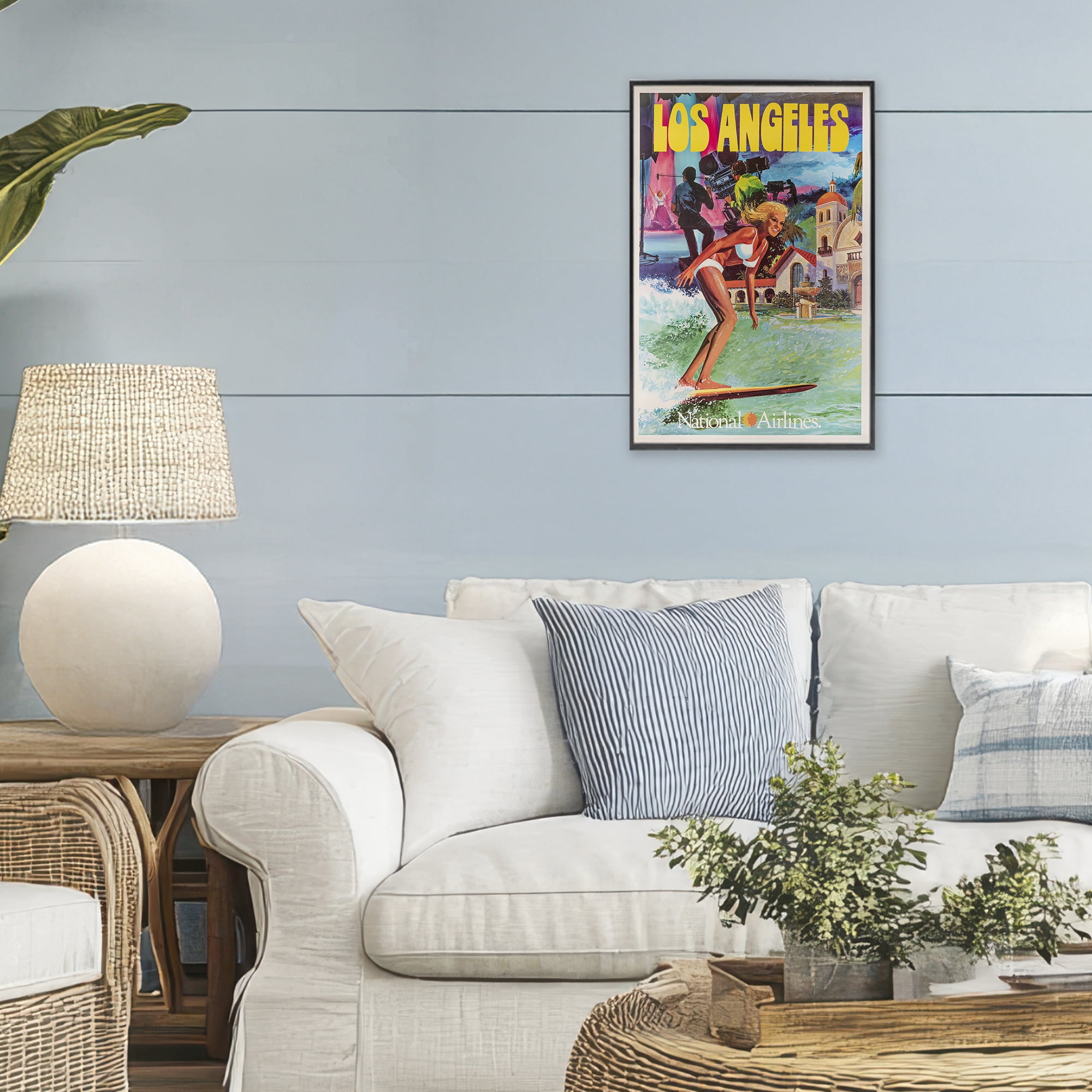 Stupell Industries Vintage Los Angeles Travel Black Framed Giclee Art, design by Vintage Posters