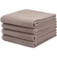 thumbnail image 1 of 100% Cotton Kitchen Dish Cloths, Lightweight Waffle Weave Tidy Kitchen Dish Cloths, Soft Absorbent Quick Drying Dish Towels, 13x28 Inches, Set of 4, Brown, 1 of 7