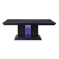 thumbnail image 3 of Benzara BM193903 Wooden Dining Table with LED Light - Black - 76 x 40 x 30 in., 3 of 5