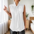 thumbnail image 2 of GPOECD Sleeveless Blouses for Women Elegant Satin Camisole with Bow Tie Detail V Neck Casual Tank Top Womens Tops White,M, 2 of 4