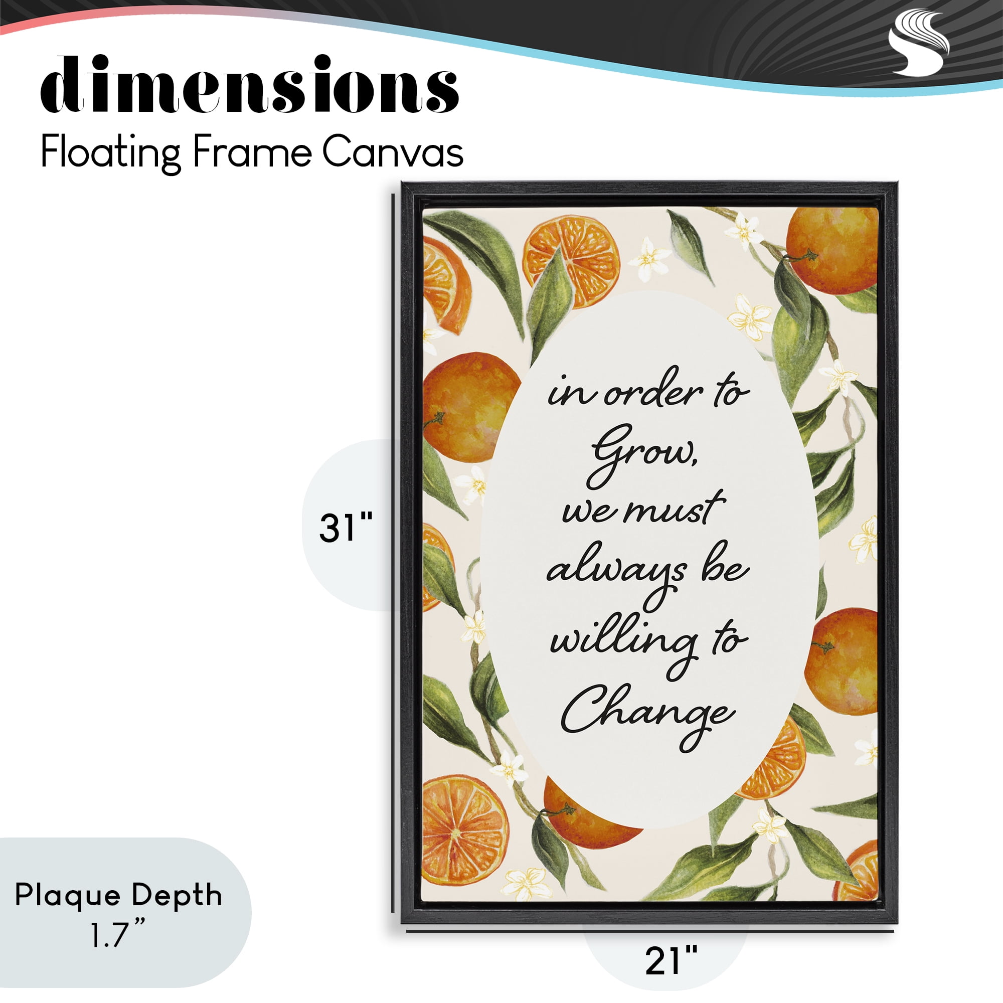 Stupell Industries Willing To Change Quote Black Framed Floater Canvas Wall Art, design by Janice Gaynor
