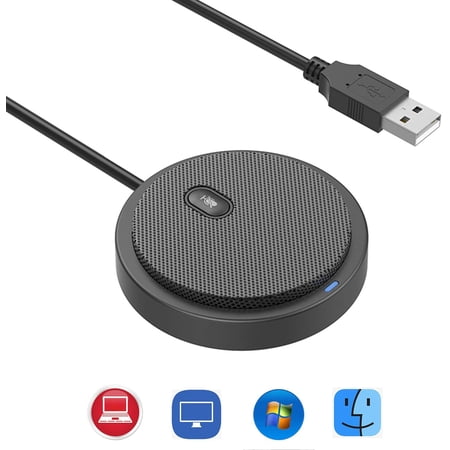 USB Conference Microphone Ansten PC USB2.0 Microphone Support 360 ° Omnidirectional 10ft Plug and Play Compatible with Mac OS X Windows 7/8/10 for Video Conference Meeting Gaming Chating and Skype
