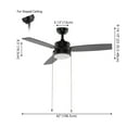 thumbnail image 4 of JONATHAN Y Blair 42" 1-Light Modern Minimalist 3-Speed Iron Height Adjustable Integrated LED Ceiling Fan with Pull Chains, Black, 4 of 11