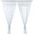 thumbnail image 5 of Floral Lace Sheer Curtains - Rod Pocket Window Voile Sheer Drapes for Bedroom Kitchen Short Curtains,1 White Curtain Panels, 5 of 9