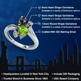 thumbnail image 2 of Gem Stone King 1.81 Cttw Green Mystic Topaz Green Peridot and White Diamond Ring for Women | 925 Sterling Silver | Heart Shape 6MM | Wedding Engagement Anniversary Promise Ring for Women| Size 9, 2 of 6