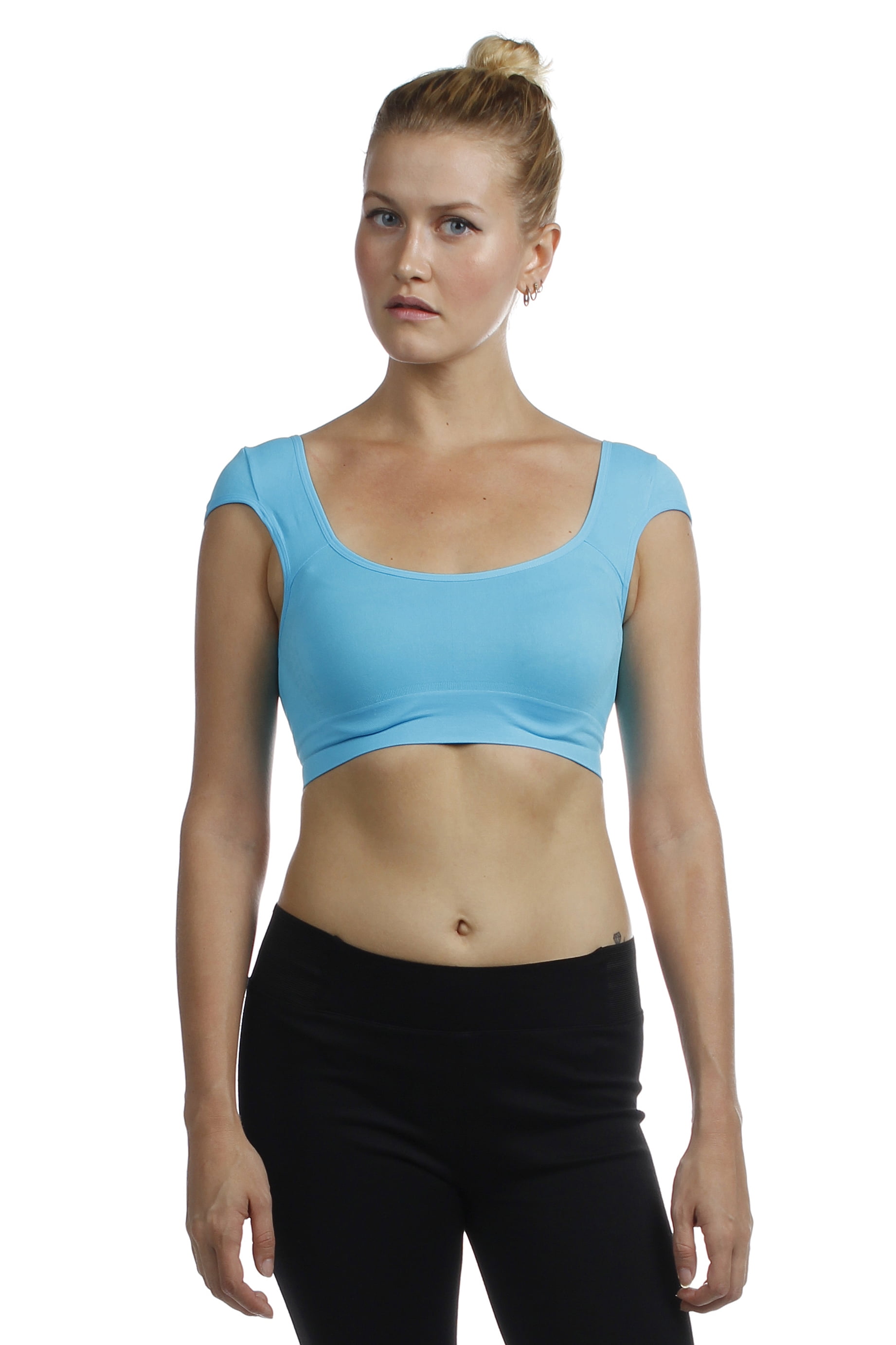 Emmalise Junior Women's Seamless Athletic Gym Workout Short Crop Top