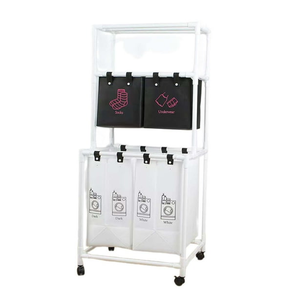 Cesto para ropa sucia con ruedas Cesto para ropa sucia con estructura de acero Cesto para ropa sucia con ruedas para dormitorio, hogar, baño L