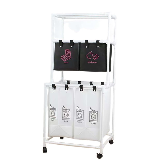 Cesto para ropa sucia con ruedas Cesto para ropa sucia con estructura de acero Cesto para ropa sucia con ruedas para dormitorio, hogar, baño L