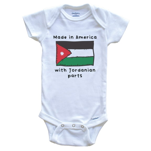 Made In America With Jordanian Parts Jordan Flag Baby Bodysuit