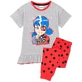 thumbnail image 1 of Miraculous Girls Grey Short Sleeve Long Leg Pyjama Set, 1 of 7