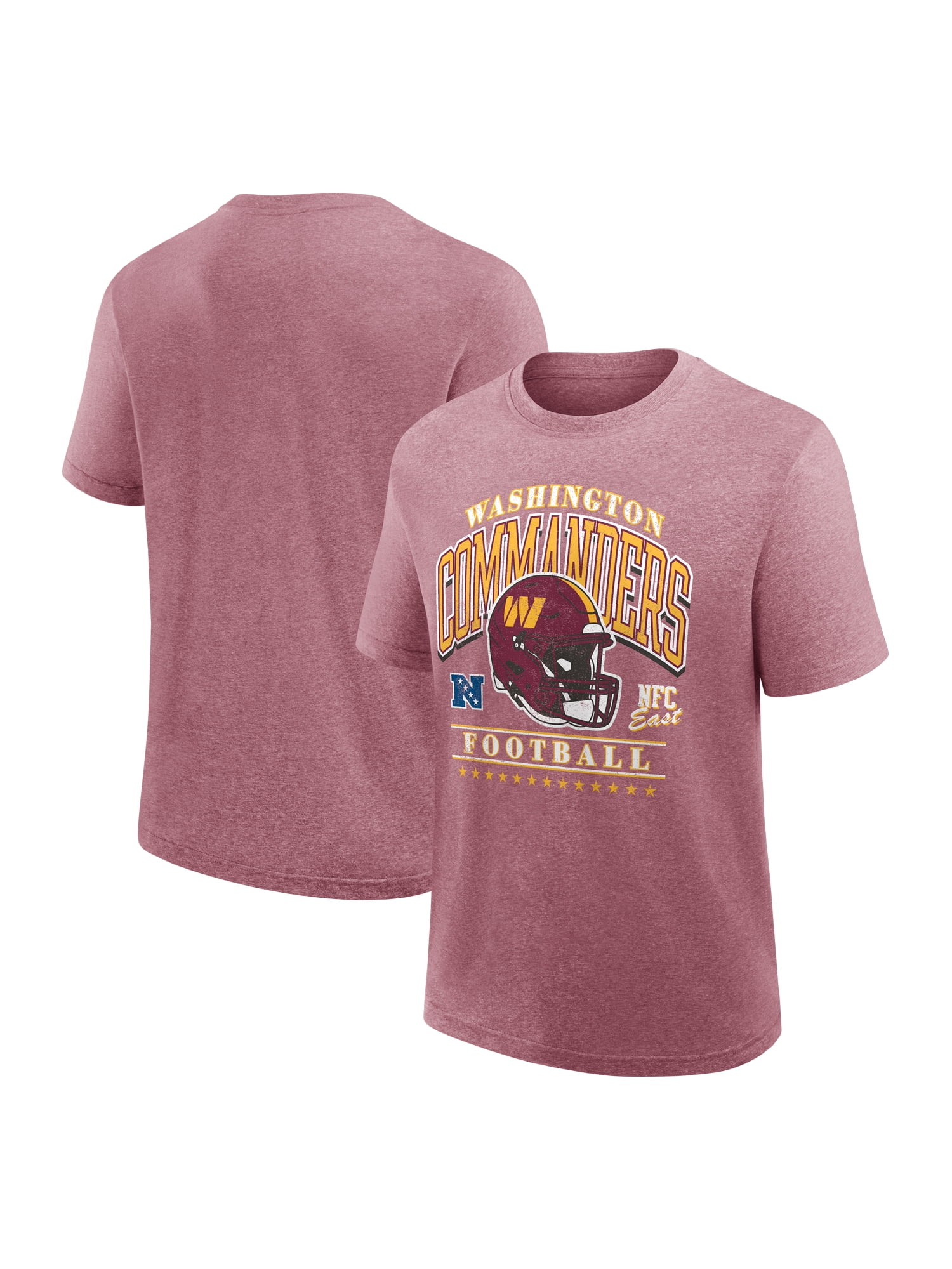 NFL Washington Commanders Men's Synthetic Red Heather Short Sleeve T-Shirt