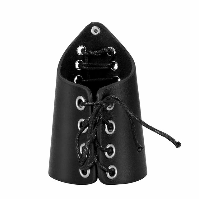 Brazalete de Punk de material cuero Pu Punk Brazalete de Muñeca Medieval Negro Yinane pulsera de brazo ancho