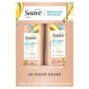 Suave Professionals Moroccan Oil Infusion Shampoo & Conditioner Set, Shine Enhancing, 18 fl oz, 2 Pack