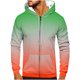 thumbnail image 1 of Sudadera con capucha para hombre, informal, a la moda, con cremallera, estampado degradado, manga larga, sudadera con capucha, blusa de poliéster para hombre, 1 of 4