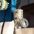 thumbnail image 3 of 20 Oz Pioneer Flower Coffee Tumbler Double Wall Insulated Stainless Steel Water Bottle | Metal Reusable Thermoses Flask with Cup Cap | Leak & Sweat Proof with Anti-Dust Lid, 3 of 7
