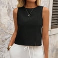 thumbnail image 2 of Stichou Womens Crop Tank Tops Linen Casual 2026 Summer Beach Sleeveless Spring Tops Vacation Outfits Black M, 2 of 4