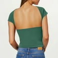 thumbnail image 4 of WREESH Womens Backless Seamless Tee Crewneck Slim Fit Sleeveless Stretchy Basic Summer Top, 4 of 7