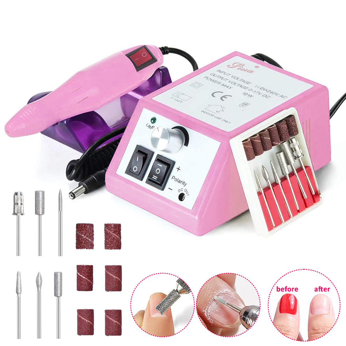 Electric Nail Drill Machine Nail File Drill Set for Acrylic Nails Gel