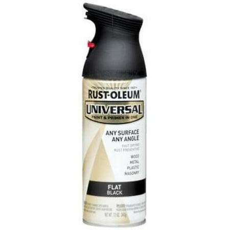 12 OZ Flat Black Universal 1 Coat Coverage Spray Paint Only