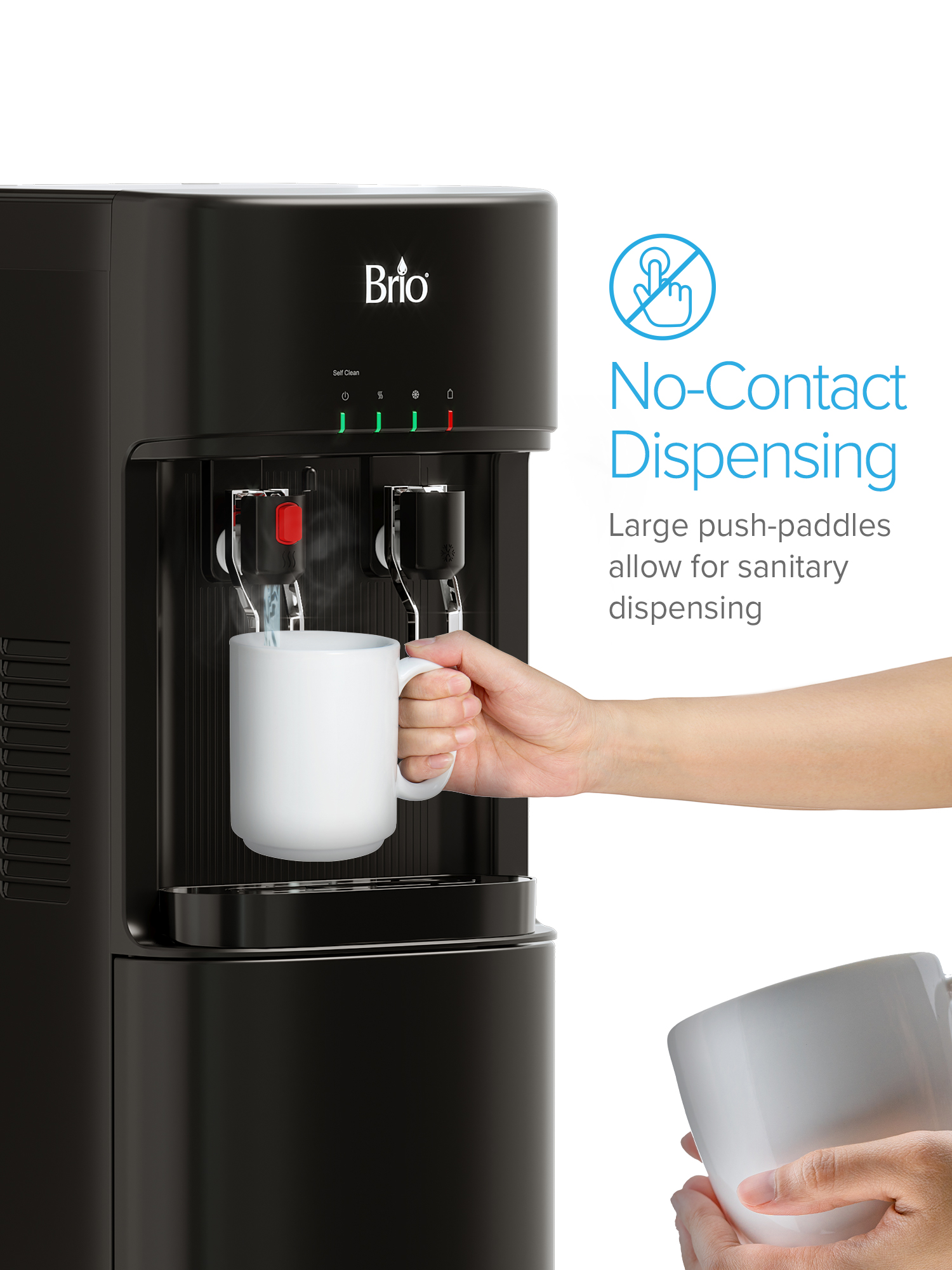 Brio Bottom Load Water Cooler Dispenser for 5 Gallon Bottles – Paddle Dispensing,  Product Height 41.1" - image 5 of 7