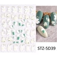 thumbnail image 3 of LINLIN 3D Embossed Spring Flower Nail Art Stickers Decals 5D Self-Adhesive White Floral Cherry Blossoms Nail Supplies Nail Art Design Decoration Accessories 4 Sheets, 3 of 7