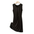 thumbnail image 3 of Nightgowns Sleep Shirt Dress New Women's Nightgown Loose V Neck Sleeveless Sleepwear Drawstring Waist Comfy Nightdress Soft Sleepshirts Black XL, 3 of 5