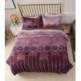 thumbnail image 2 of hipaopao King Bedding Comforter Sets 3 Pcs Marble Comforter Geometric Gradient Color Design Ultra Soft Quilt with 2 Pillow Sham Purple 90"X104", 2 of 7