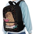 thumbnail image 4 of Uorisanigo Cute Capybara 17 Inch School Backpack Large Capacity Kids Backpack Casual Daypack Travel Backpacks Universal Fit Preschool Elementary Kindergarten Boys and Girls, 4 of 6