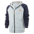 thumbnail image 2 of Nebwoak Mens Hoodie Jackets Zip up- Lightweight Casual Long Sleeve Quick-Dry Track Jacket Light Gray Size L, 2 of 7