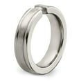 thumbnail image 5 of Grey Titanium Ring Band Wedding Grooved Diamond Round, 5 of 7