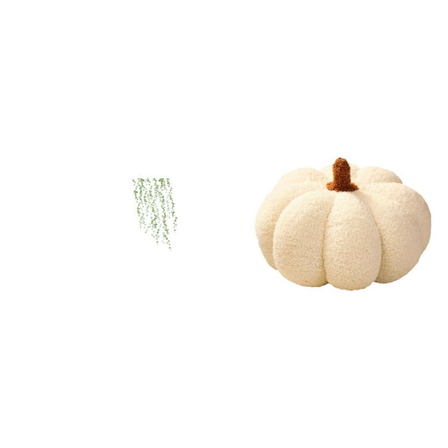 Adhesivo de pared con elegantes hojas y cojín de calabaza de Halloween. Mural decorativo para baño, sofá o dormitorio.