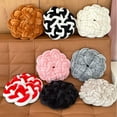 thumbnail image 2 of 1 Pcs Round Knot Pillows Chunky Knitted Throw Pillows 13.8 Inch Woven Round Pad Decorative for Home Bed Couch Sofa Decoration，Caramel, 2 of 4