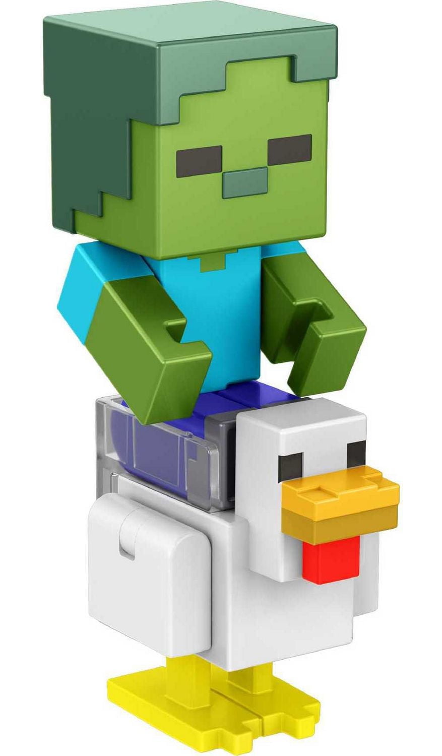 Minecraft Build-A-Portal Figures, 3.25-inch Zombie Chicken Jockey Action Figure with Portal Piece & Accessory