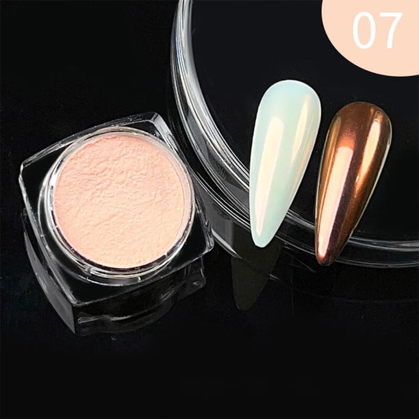 1 caja de polvo de purpurina para espejo de uñas, polvo metálico colorido, efecto de Metal, purpurina dorada para uñas, esmalte de Gel UV, polvo de copos de cromo Dengxun unisex