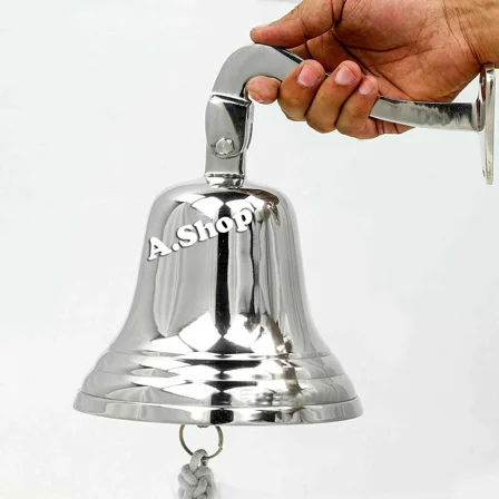 Antique Brass Decorative Bell – 9" Handcrafted Vintage-Style Home Décor Accent