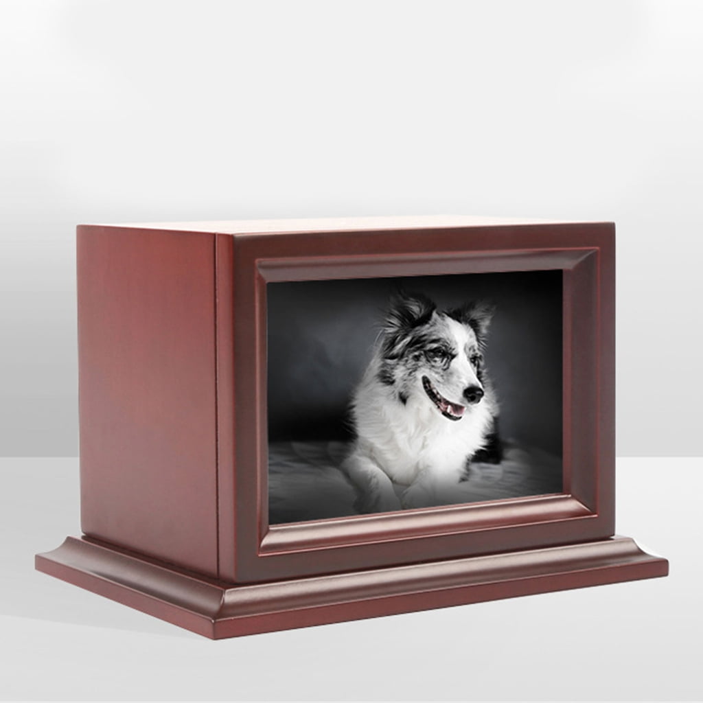 CIYISON Pet Cremation Urn for Dogs Cats Ashes Wooden Dog Memorial Urn Keepsakes Urn Box