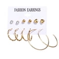 thumbnail image 2 of Fiudx Pendientes Bohemios, Elegantes Joyas de Acrílico con Perla, Diseño Geométrico Redondo, Moderno Detalle de Ratán, Perfectos para Fiestas, Bodas y Eventos, Regalo para Mamá, Novia y Amigas., 2 of 4