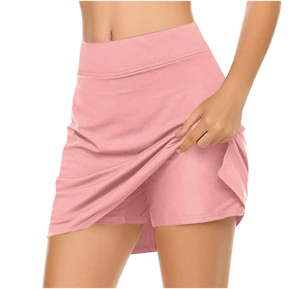 Up to 65% Off Flowy Shorts for Women, Women's New Color Mid-waist Skirt Pants Sports Casual Shorts Bottoming Skirt Pants Pink S