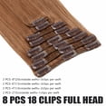 thumbnail image 5 of Benehair Clip In 100% Real Human Hair Extensions Remy Hair Full Head Soft Smooth 8 pcs Golden Brown 18"20" US, 5 of 12