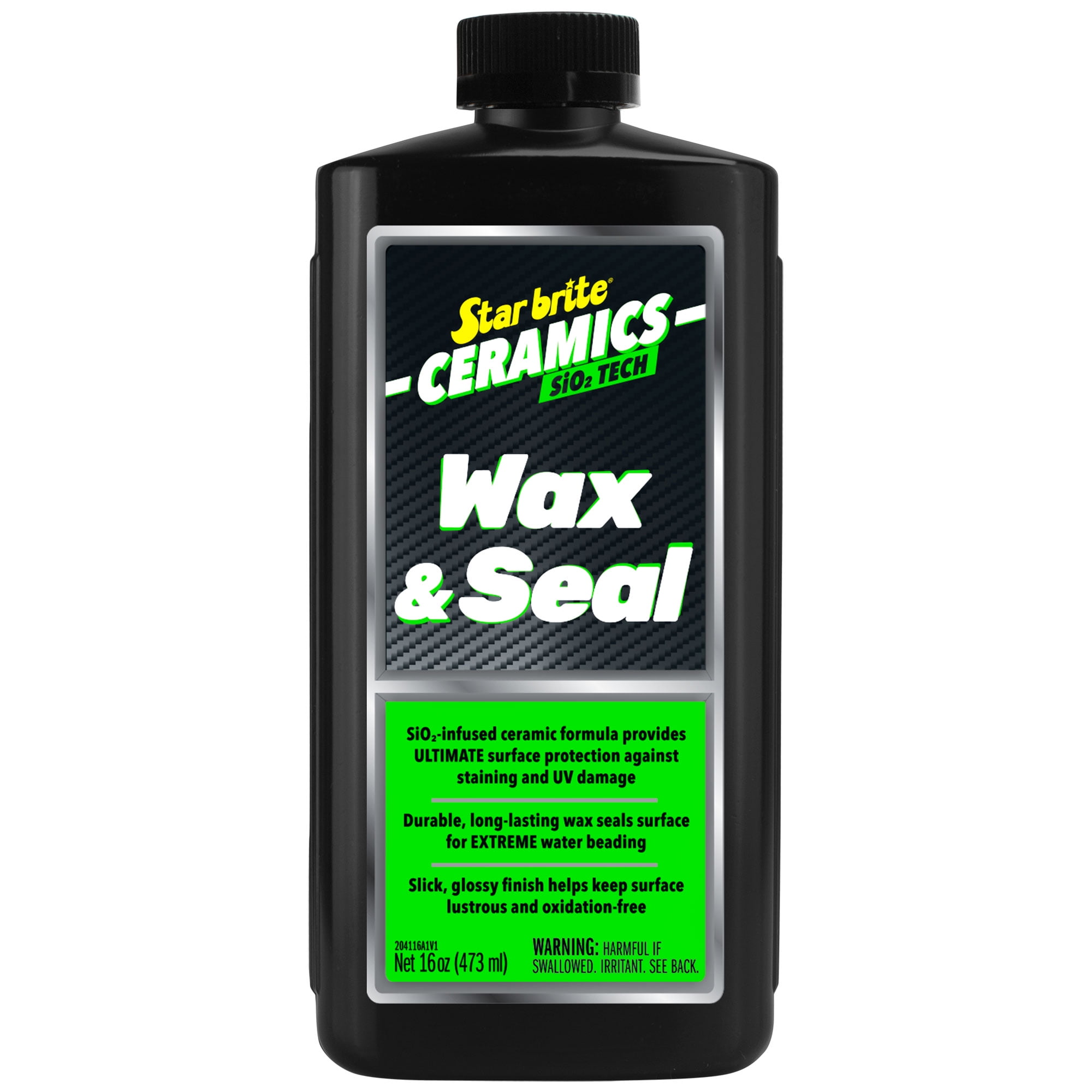 STAR BRITE Ceramics Wax & Seal, Green Apple Scent - SiO2 Tech for Ultimate Protection, Utilize the power of SiO2 technology for durable protection against water, dirt, and UV rays.