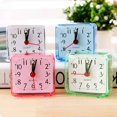 thumbnail image 1 of Homeholiday Square Small Bed Alarm Clock Transparent Case Compact Travel Clock Mini Children Student Desk Watch, 1 of 3