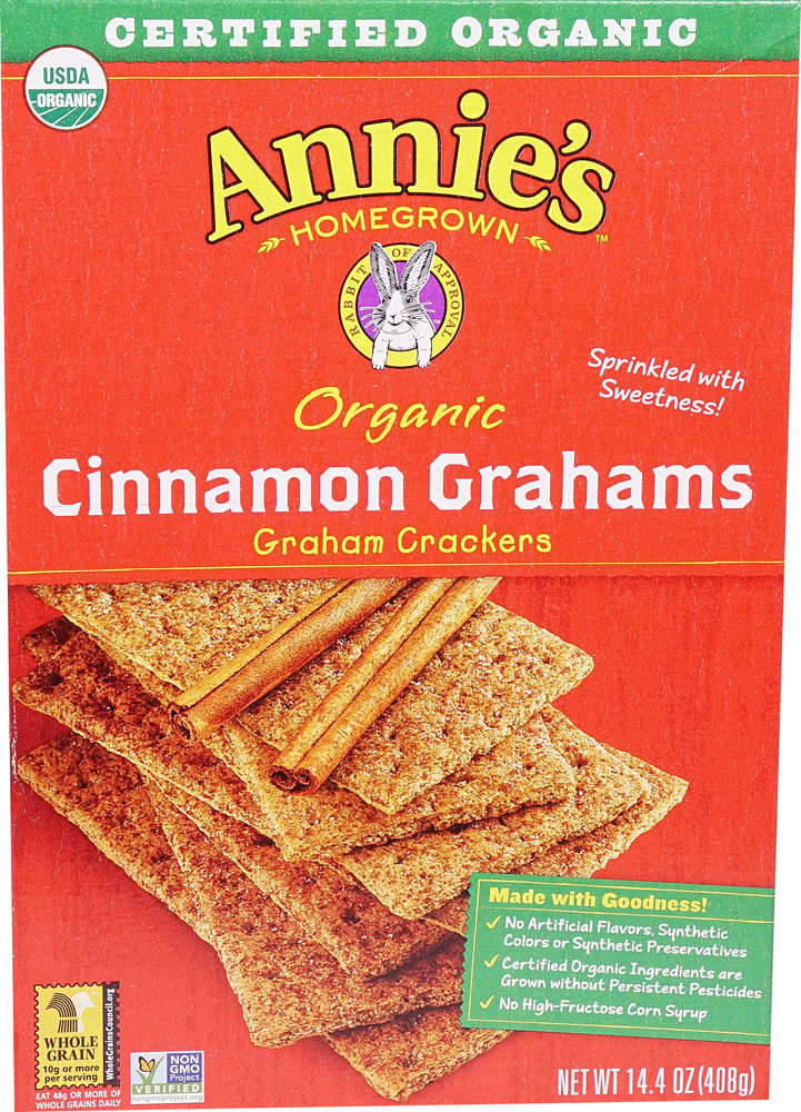 Annies Homegrown Organic Cinnamon Graham Crackers 14.4 Oz