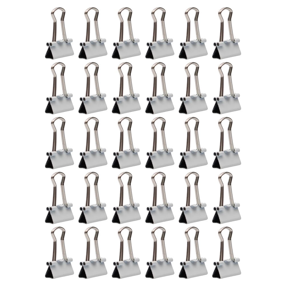 JAM Paper Colorful Binder Clips, Extra Small, 3/5 inch (15 mm), White, 30/Pack