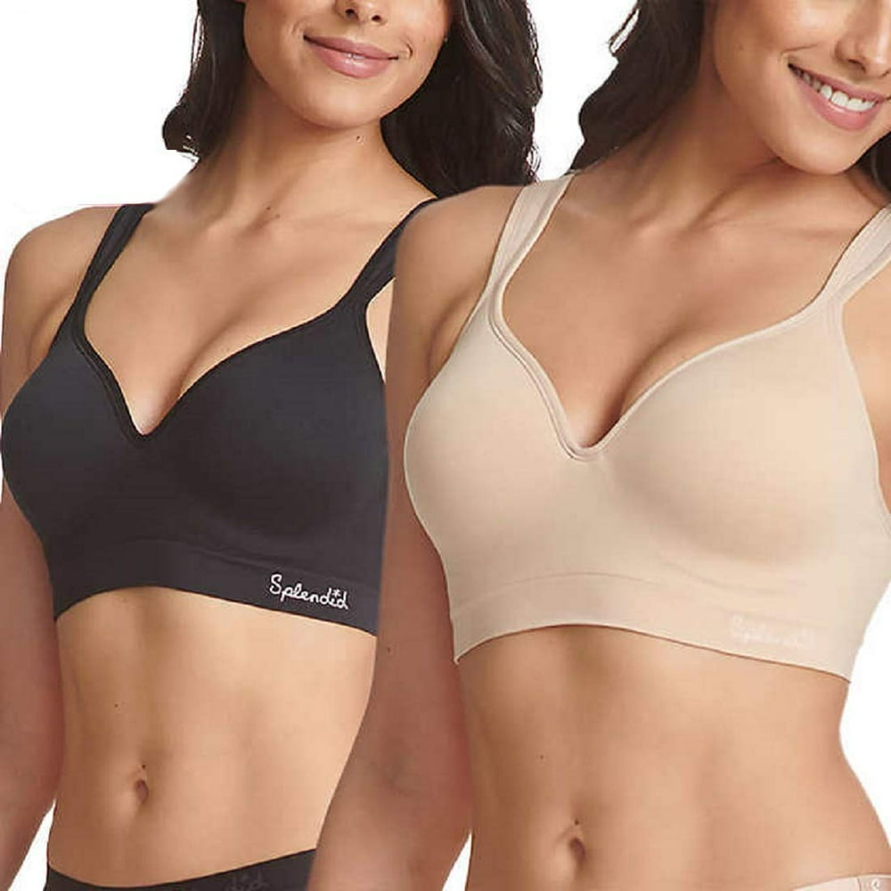 splendid-splendid-ladies-seamless-wireless-bra-2-pack-black-nude