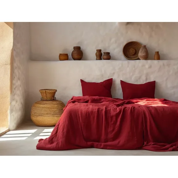 Maroon Super Soft & Luxury Duvet Cover Set 3 Piece -210 Thread Count, 1 Duvet Cover with Cconut Buttons Closure & 2 Pillow Cover, 100% Cotton Duvet Cover