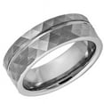 thumbnail image 2 of Tungsten Rings for Men Wedding Bands for Him Womens Wedding Bands for Her 6mm Faceted Diamond Cut Brushed Groove Line, 2 of 8