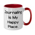 thumbnail image 2 of Sarcasm Journaling Two Tone 11oz Mug, Journaling is My Happy Place, Useful Gifts for Friends, Birthday Gifts, Diary, Notebook, Bullet journal, Travel journal, Food journal, Art journal, Daily journal, 2 of 2