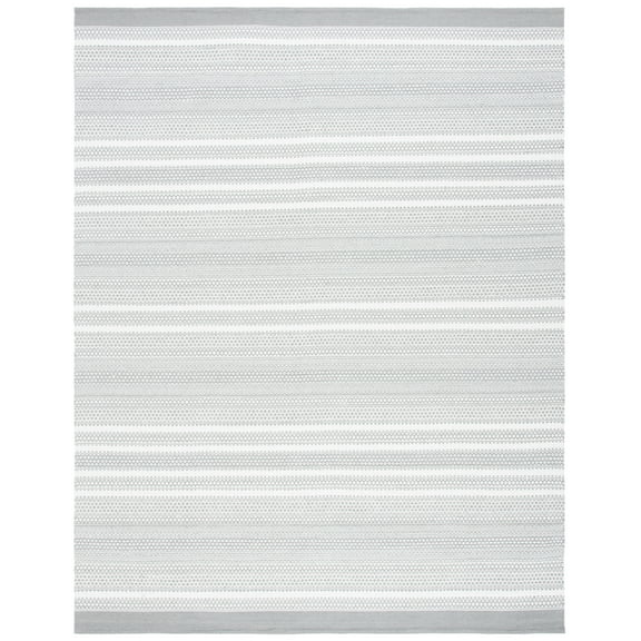 SAFAVIEH Kilim Granville Striped Cotton Area Rug, Grey/Beige, 9' x 12'