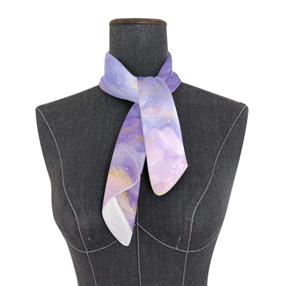 Square Scarf 24x24 Inch Soft Purple Marble Vortex Silky Satin Sun Protection Neck Scarf for Women Multi-Purpose Head Wrap Bandana for Hair Bag Decoration