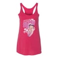 thumbnail image 2 of Wild Bobby Shore Surfer Betty Boop Betty Boop Tri-Blend Racerback Tank Top, Shocking Pink, Large, 2 of 5